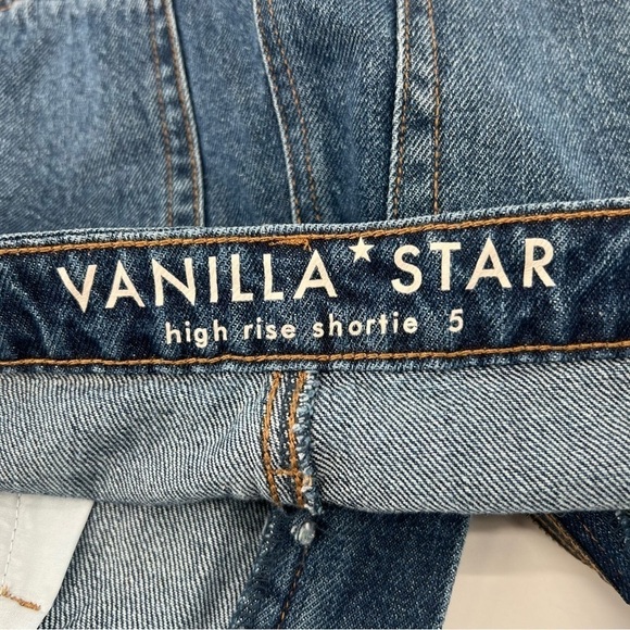 Vanilla Star High Rise Shortie Cut Off Ripped Jean Shorts Size 5 Women's - Picture 2 of 5